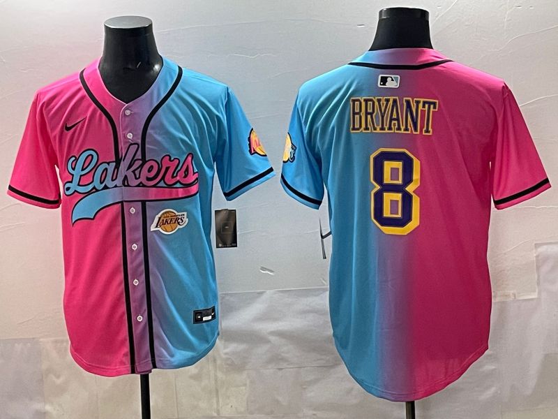 Men 2025 Los Angeles Lakers #8 Bryant Blue pink Nike NBA Jersey style 07